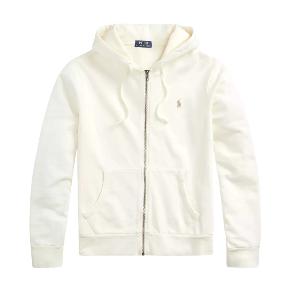 Ralph Lauren Men's White Zip-Throughs, M, Zip-Up Cotton Hoodie