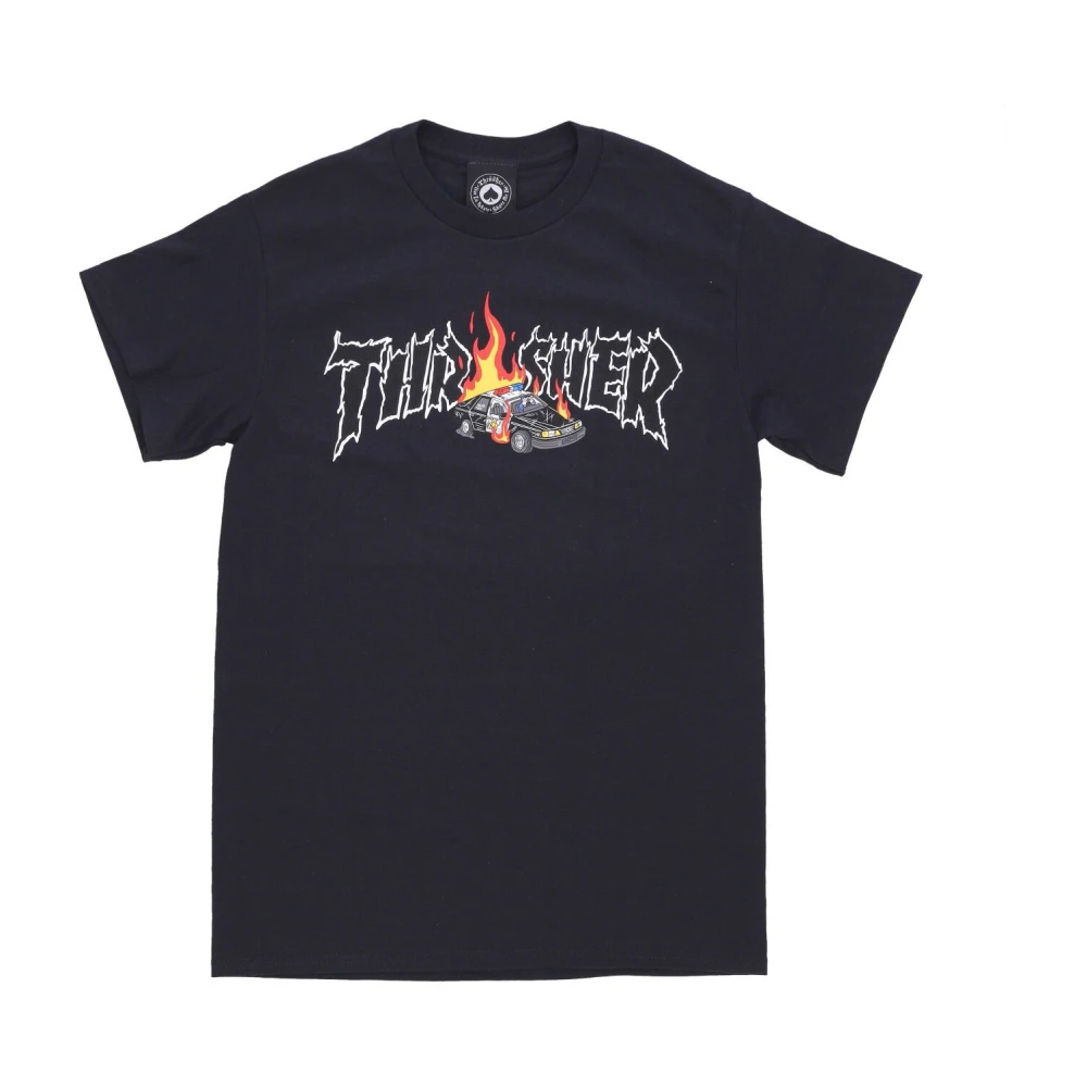 Thrasher Zwarte Cop Car Tee Korte Mouw Black Heren
