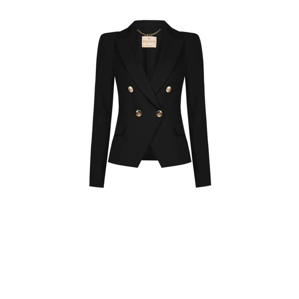 RINASCIMENTO Dubbelrijige blazer in technische stof Black Dames