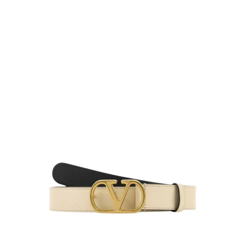 Valentino Garavani Women's White Belts, 90 Cm, Leather Belt With Logo