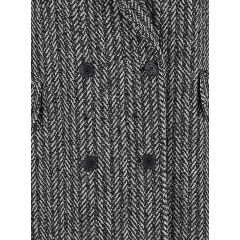 Twinset Grijze Jas Cappotto Gray Dames