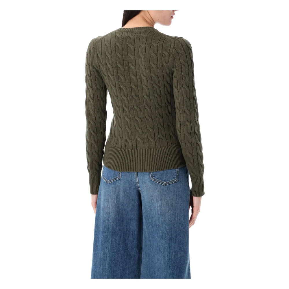 Polo Ralph Lauren Kabelgebreide Cardigan met Ronde Hals Green Dames