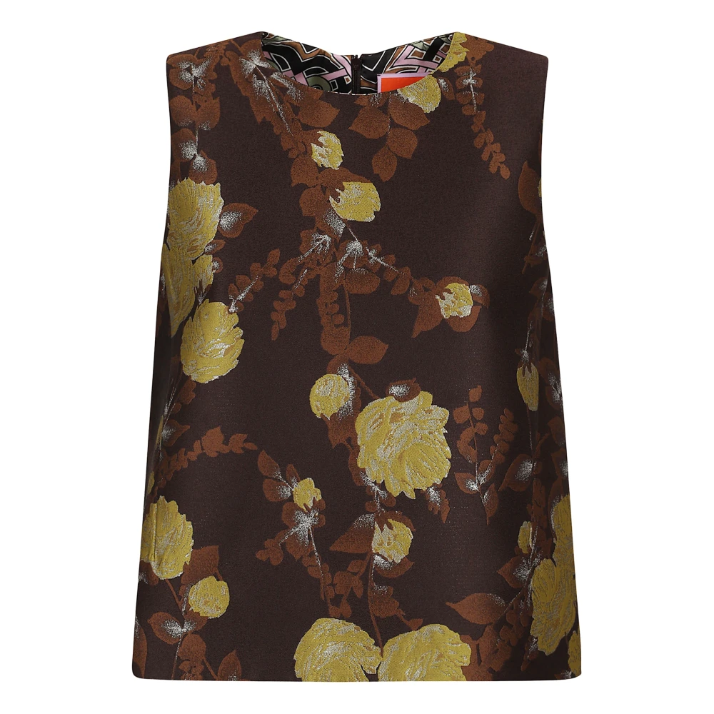 La Doublej , Sleeveless Tops, Female, Brown, M, La Scala Top