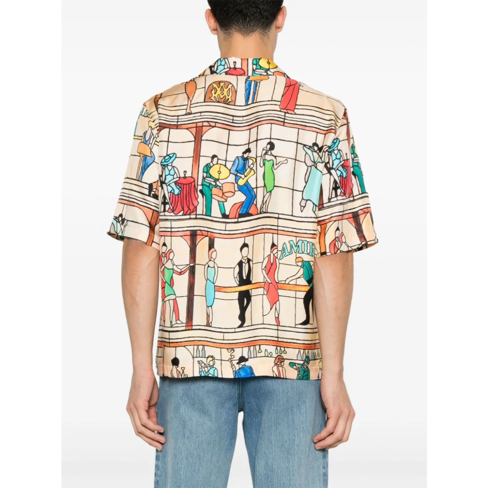 Amiri Beige Bowling Shirt met Pool Hall Print Multicolor Heren