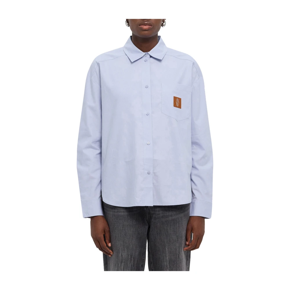 Emporio Armani Lichtblauw College Stijl Shirt Blue Dames