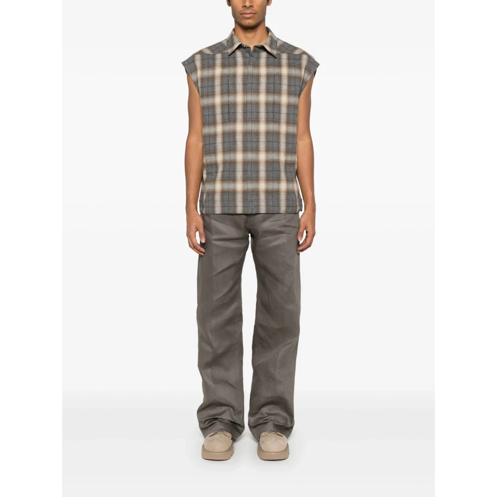 Rick Owens Moderne linnen jeans met wijde pijpen Gray Heren