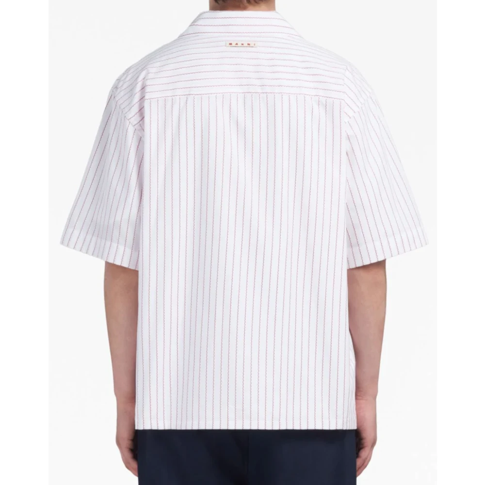 Marni Gestreept korte mouwen overhemd White Heren