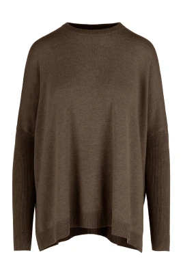 Oversized långärmad tröja i merinoull