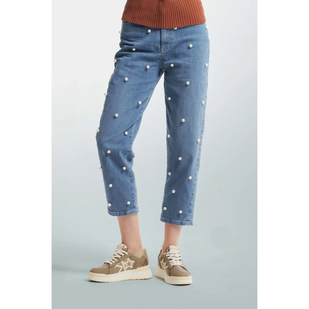 Kocca Baggy Jeans met Kralen Blue Dames