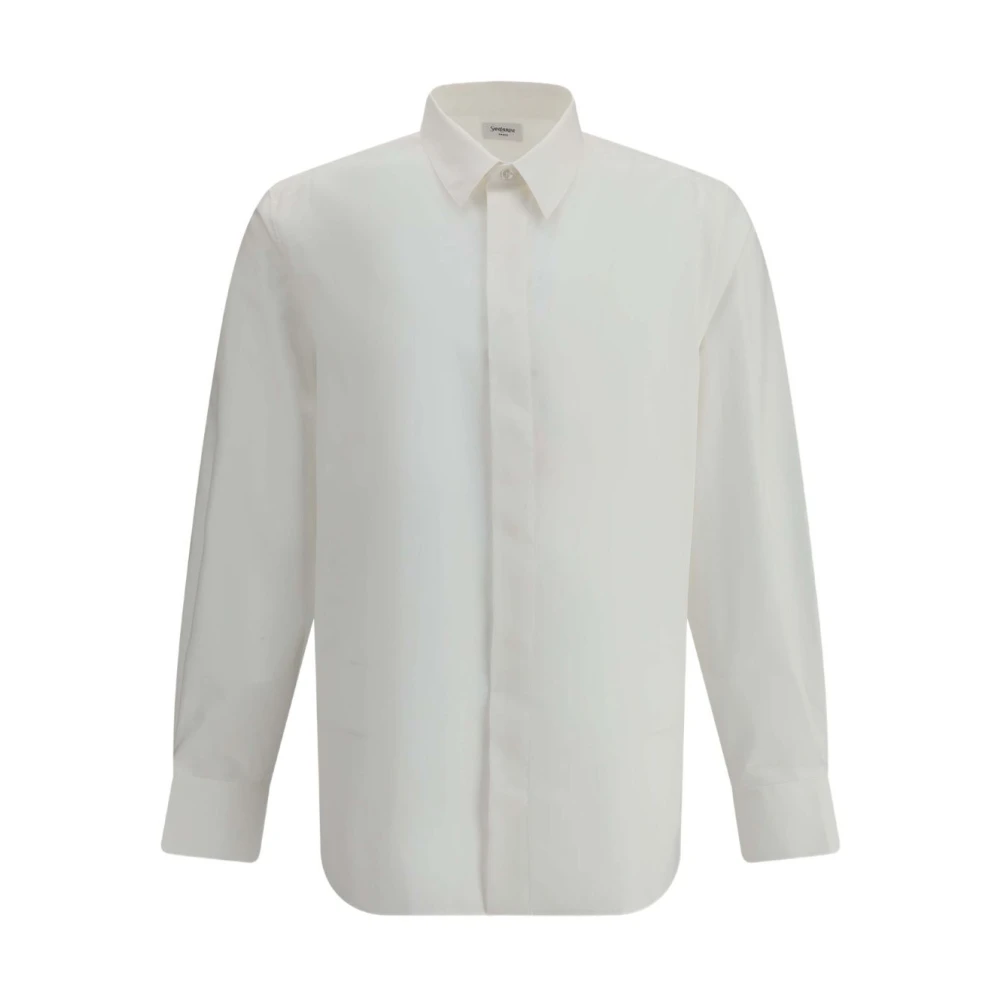 Saint Laurent Men's White Formal Shirts, L, Cotton Shirt