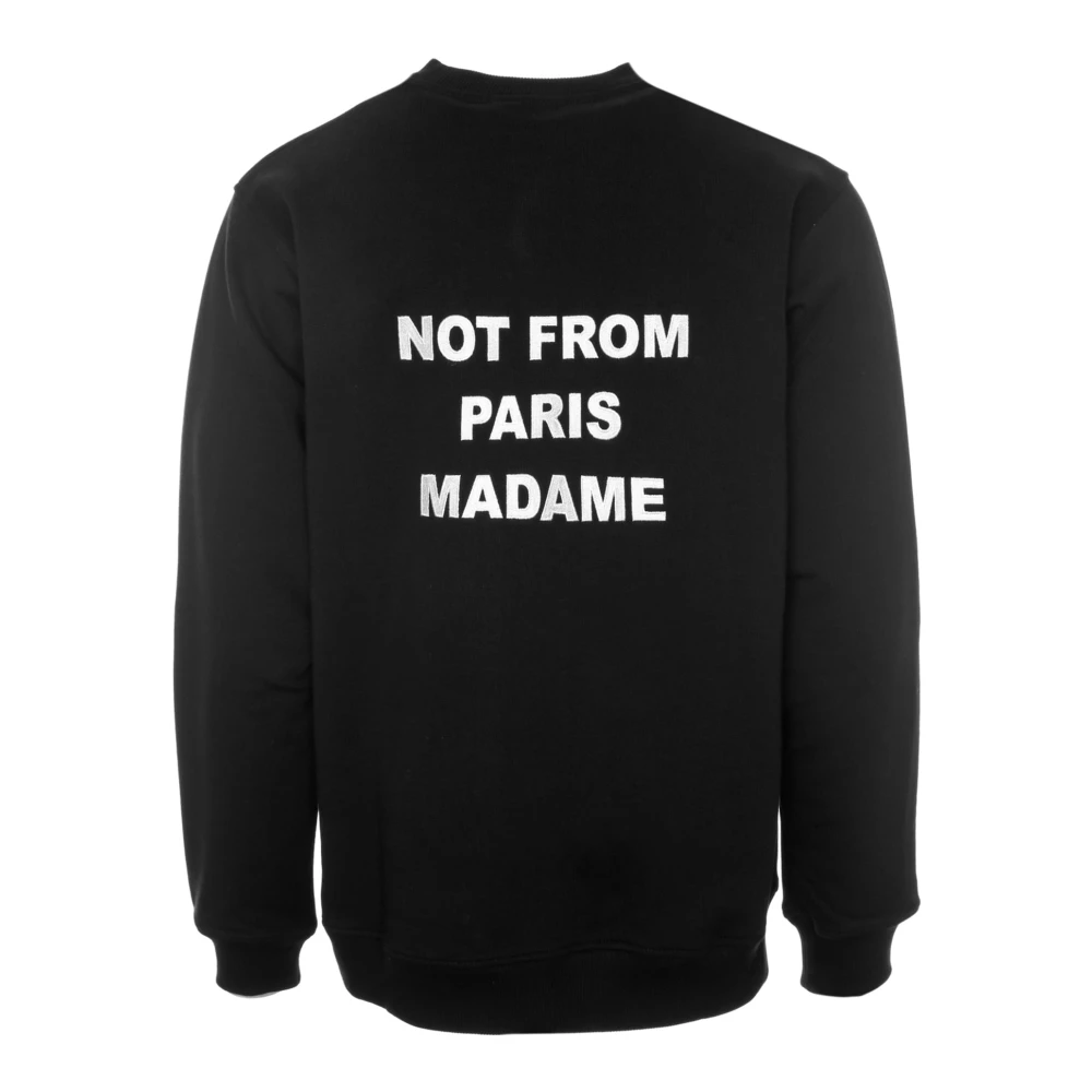 Drole de Monsieur Sweatshirt met Statement Print Losse Pasvorm Black Heren