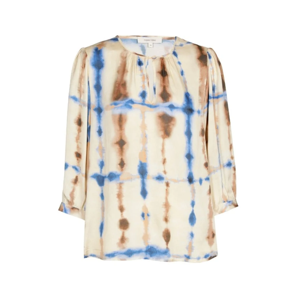 Marie Méro Tie Dye Puff Sleeve Blouse Beige Dames