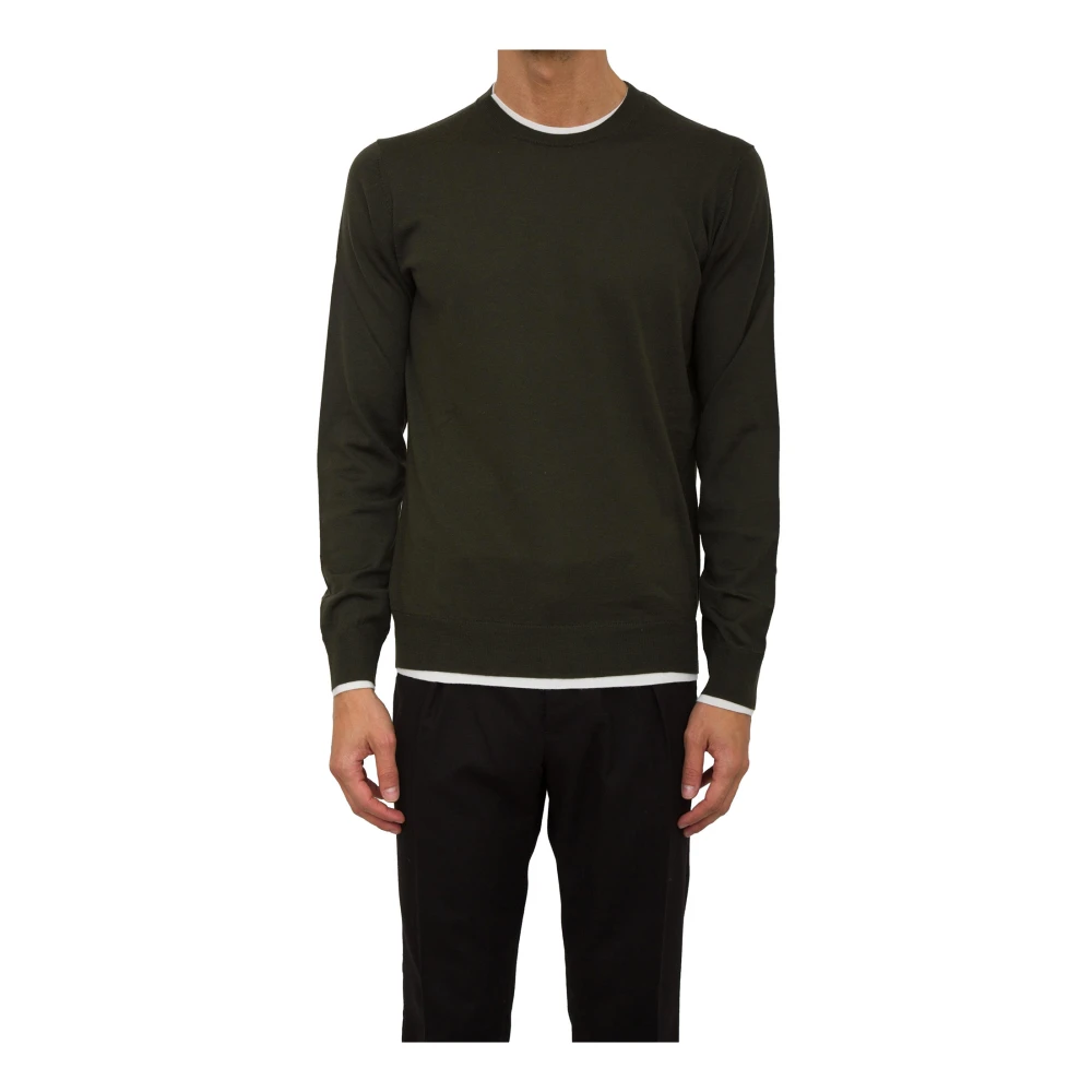 Paolo Pecora Groene Crewneck Shirt Green Heren