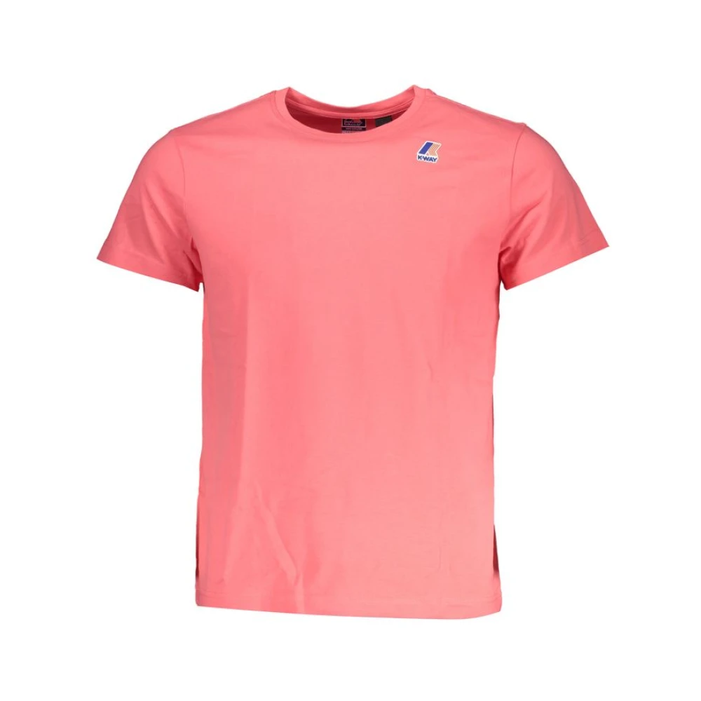K-Way Herren Rosa Baumwoll-Print-Logo-T-Shirt