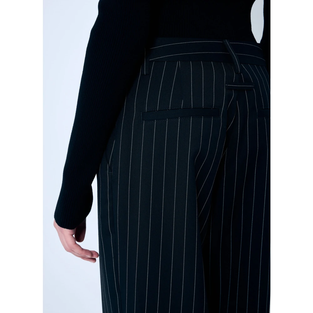 Jean Paul Gaultier Gestreepte Rok Overlay Pantalons Black Dames