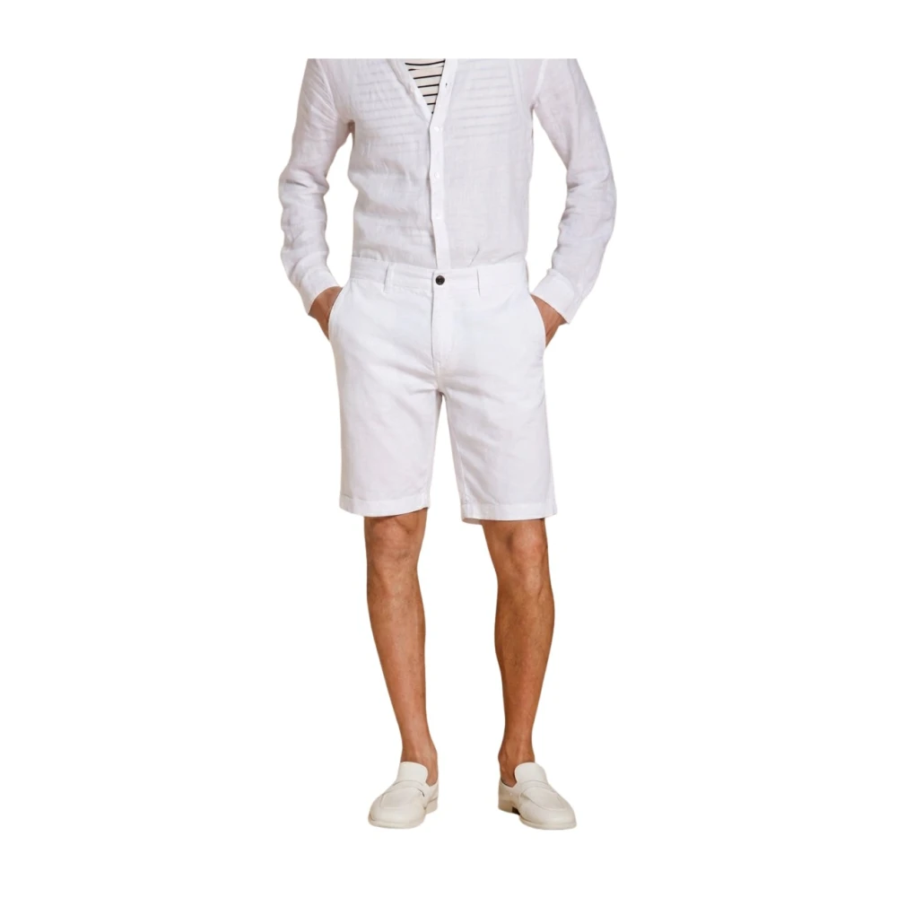 Mason's Mannelijk Wit Korte Broeken Heren, Xl, Katoen, London Bermuda Chino