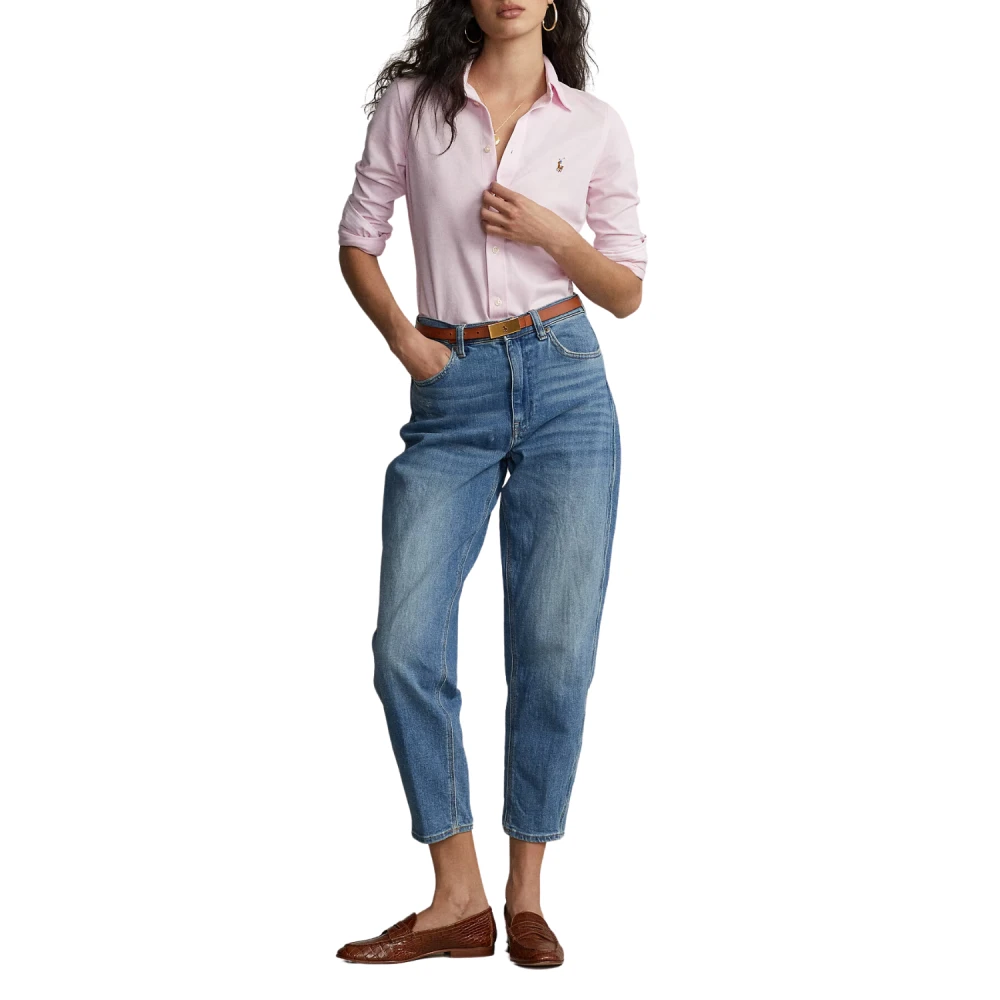 Polo Ralph Lauren Heidi Skinny Lange Mouw Gebreide Top Pink Dames