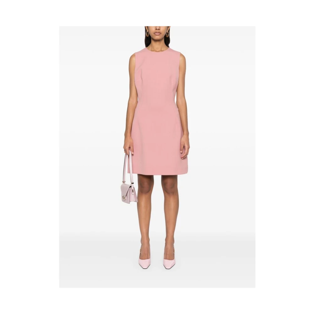 Dolce & Gabbana Zalmroze Mouwloze Jurk met Rits Pink Dames