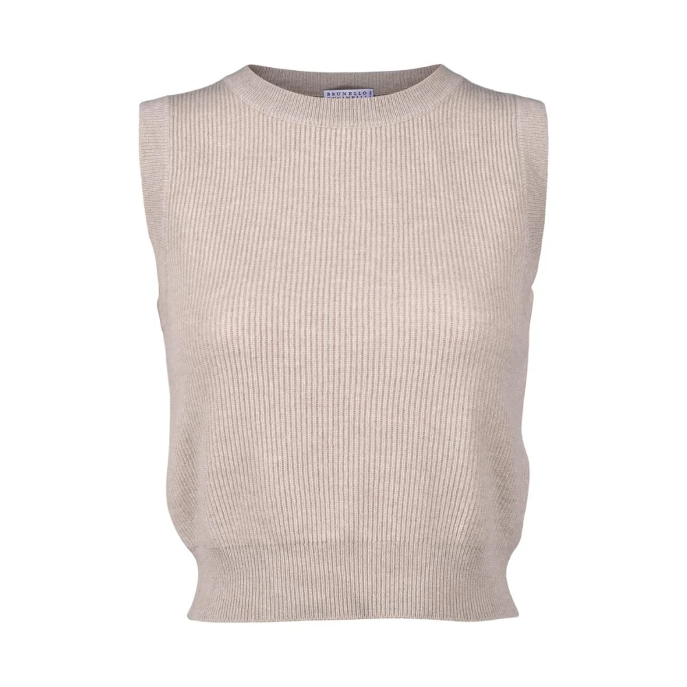 Brunello Cucinelli Women's Beige Cashmere Sweater