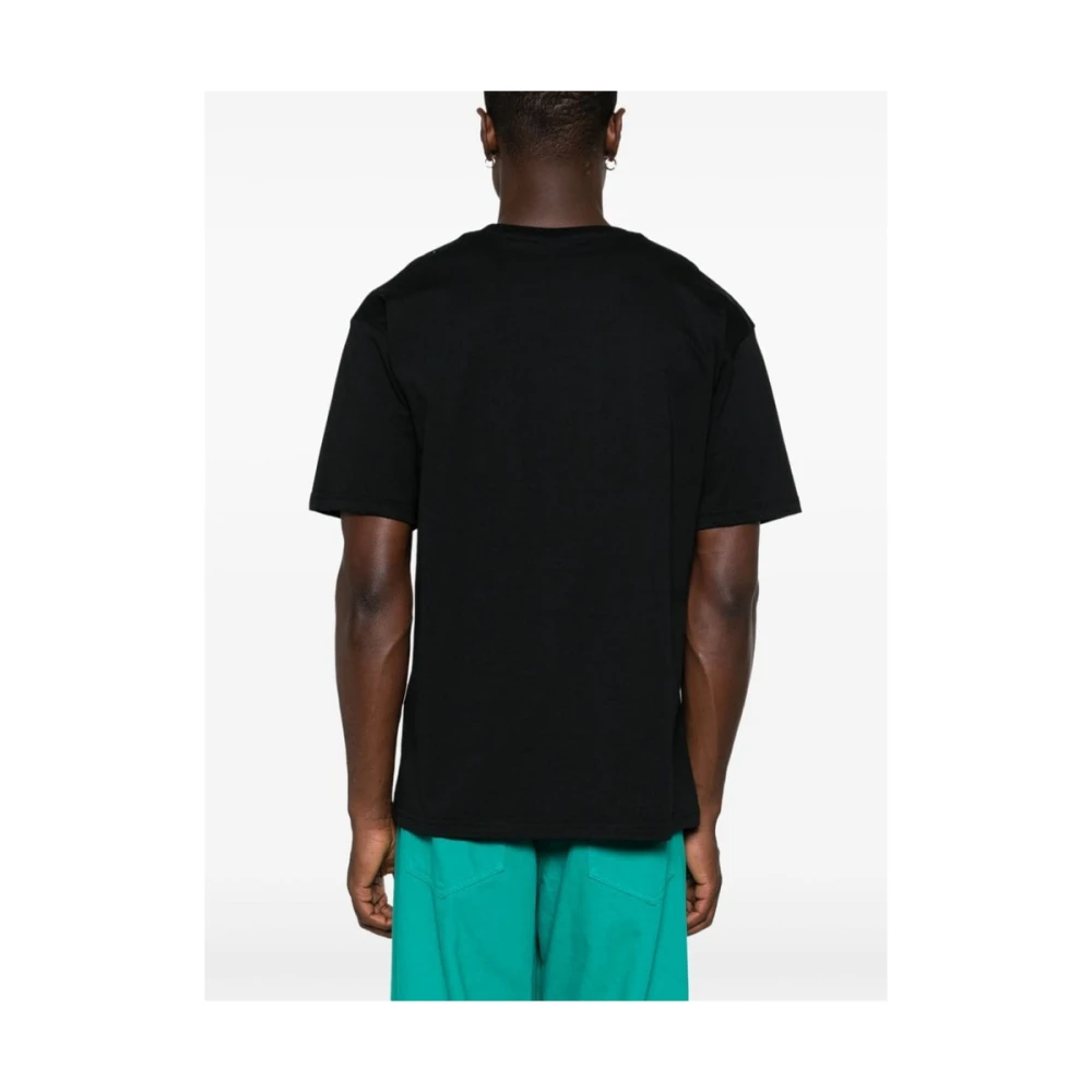 Gcds Zwarte Katoenen Geborduurde Motief T-shirt Black Heren