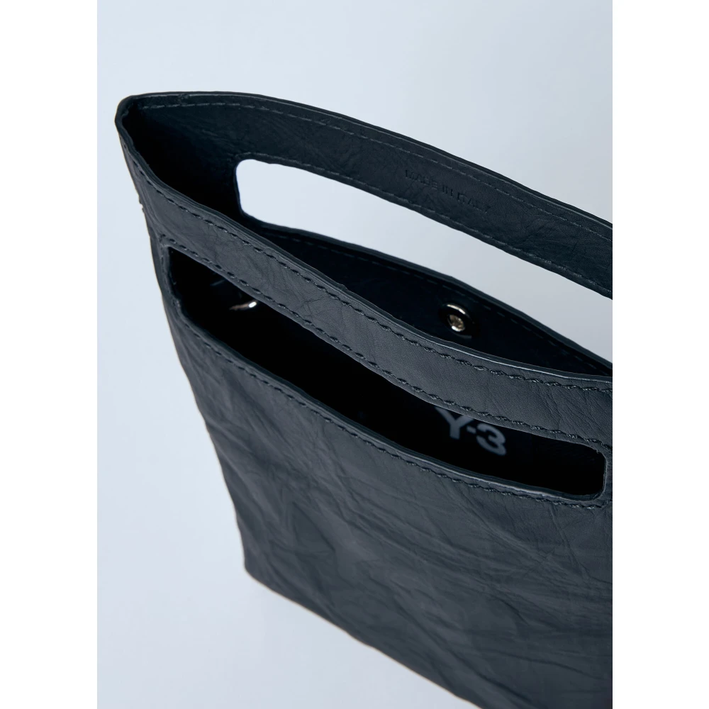 Y-3 Gekreukelde Finish Mini Tote Tas Black Heren