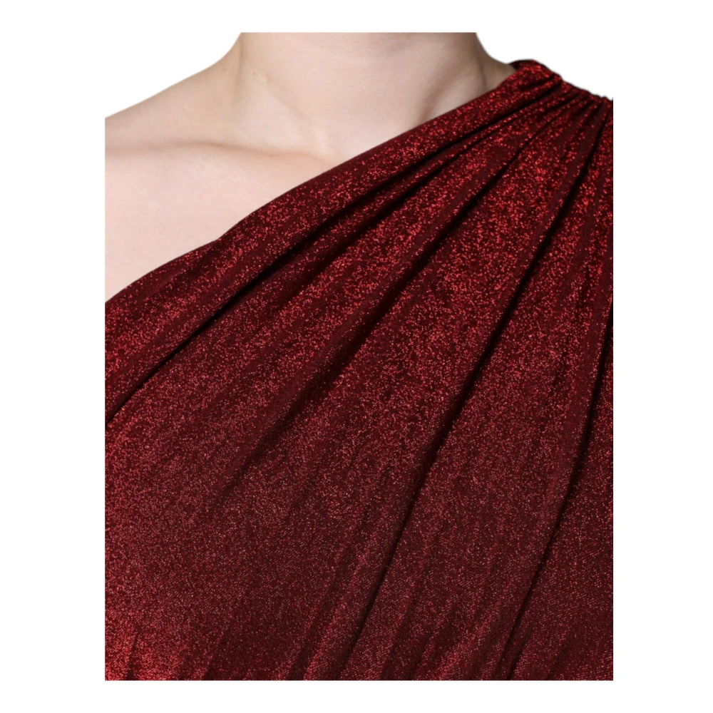 Dolce & Gabbana Rode Geplooide A-lijn Mini Jurk Red Dames