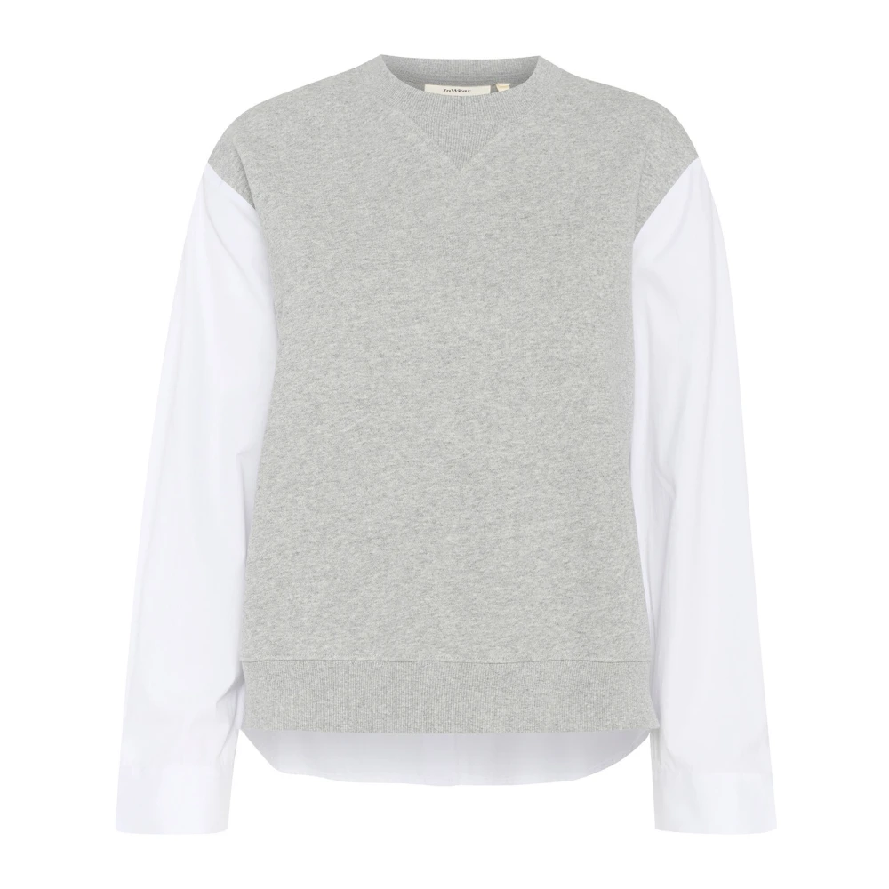 InWear Gelaagde witte top met lange mouwen Gray Dames