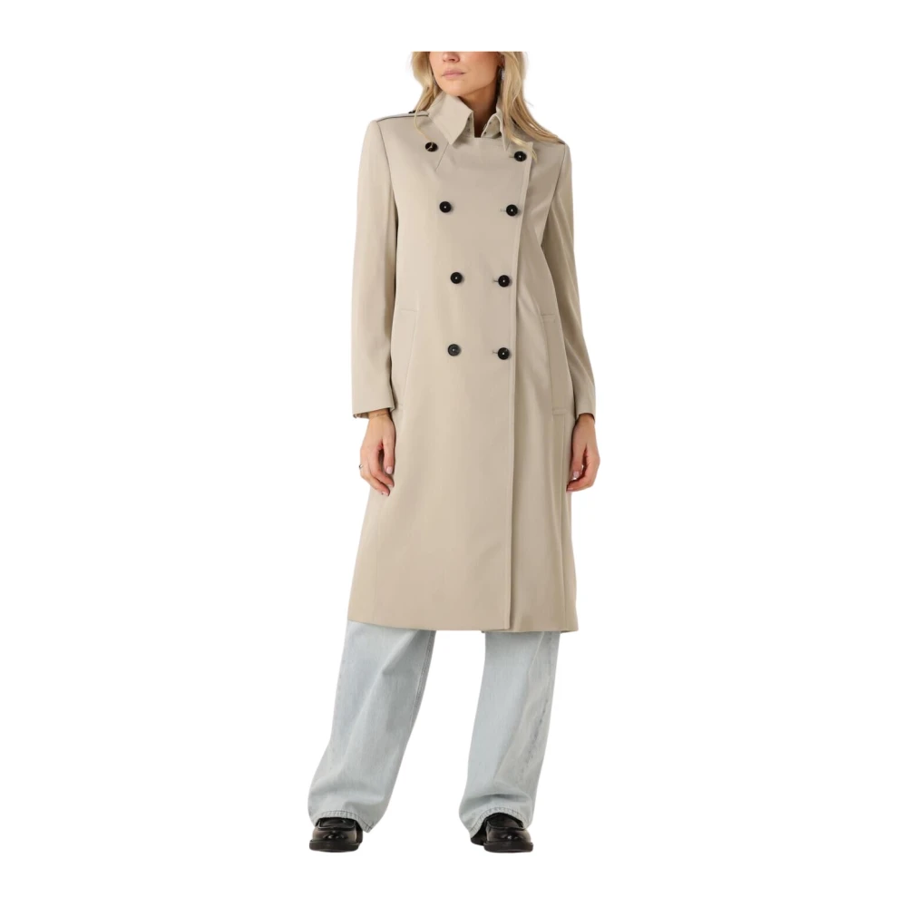 Drykorn Elegante Taupe Jas voor Vrouwen Beige Dames