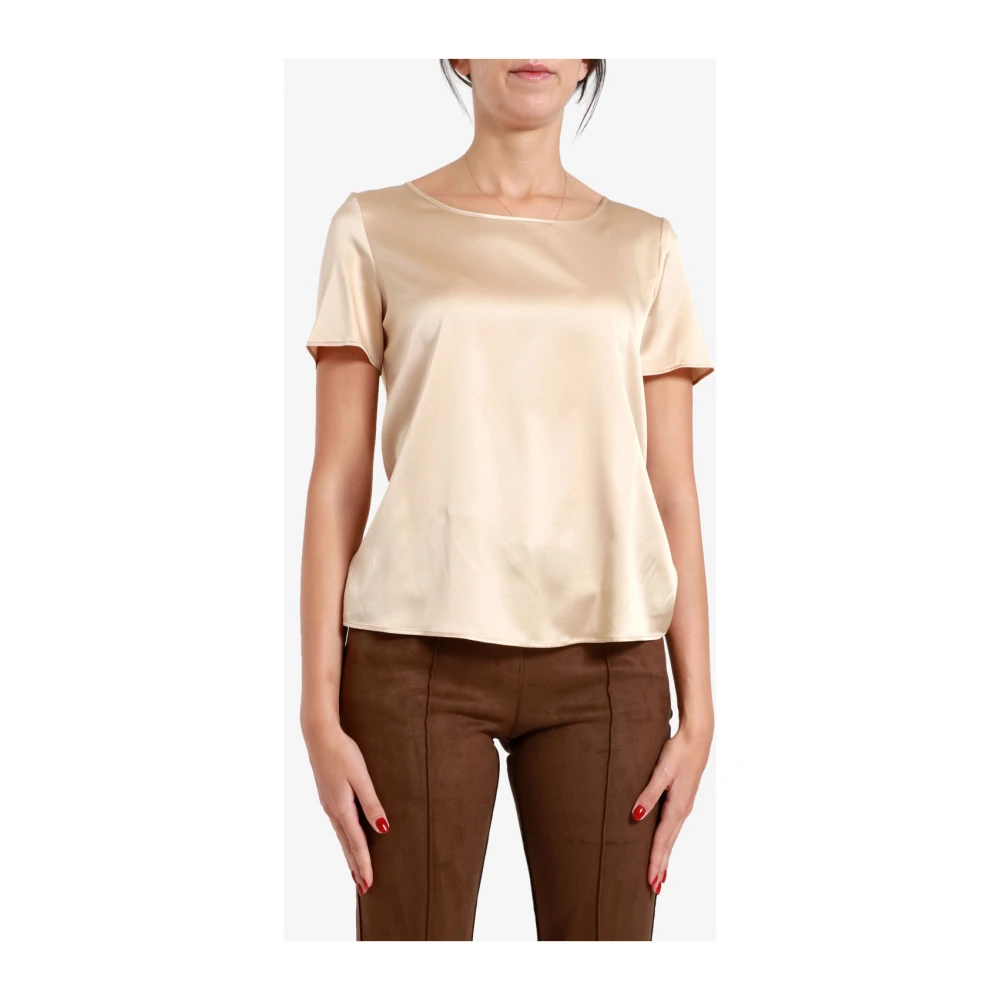 Pennyblack Champagne Zijden Satijnen Blouse Beige Dames