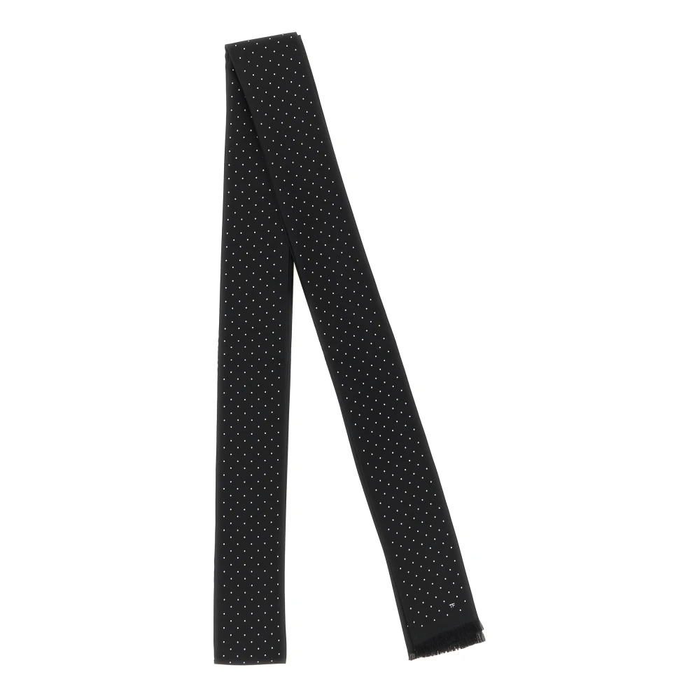 Tom Ford Black Silk Scarves, Male, One Size, Scarf