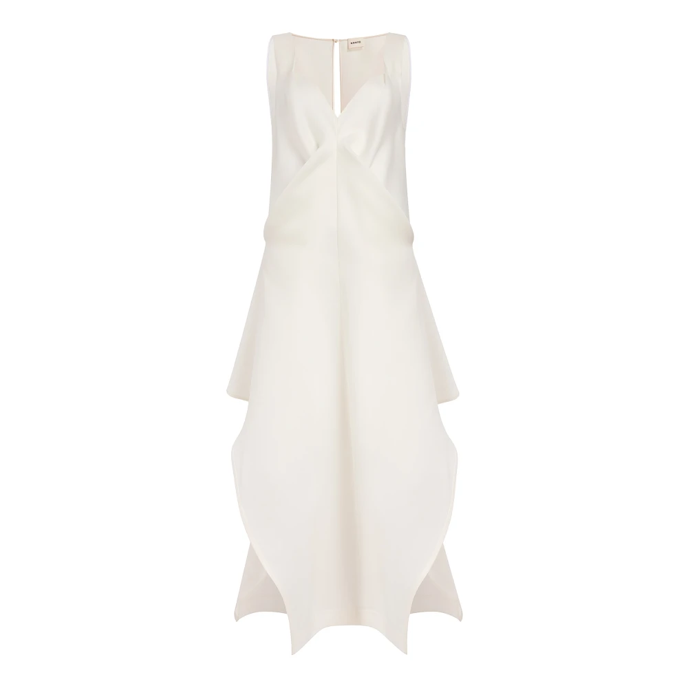 Khaite Witte Zijden Jurk met Sweetheart-halslijn Beige Dames