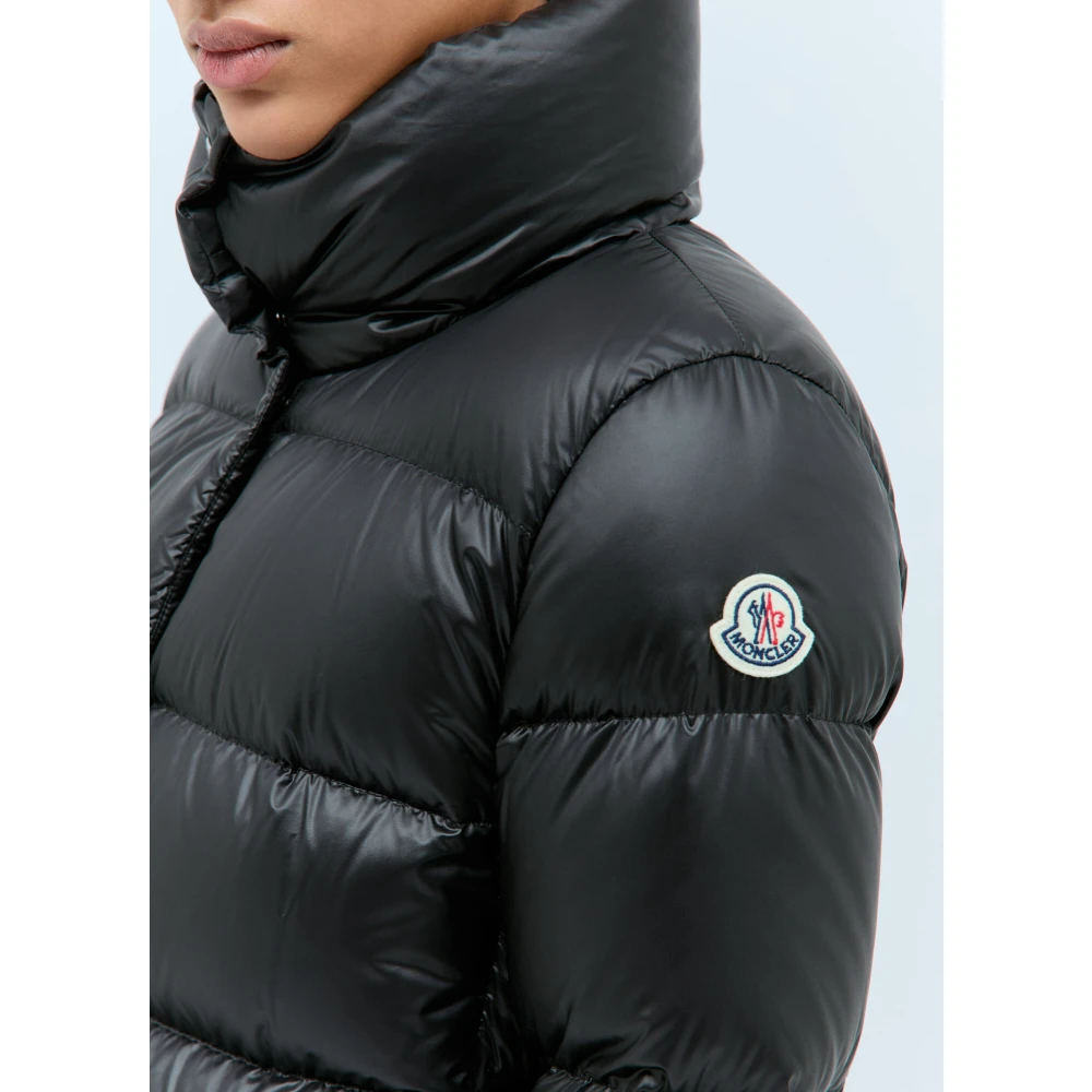 Moncler Korte donsjas met opstaande kraag Black Dames