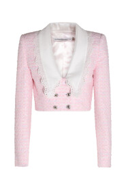Różowy Tweed Blazer
