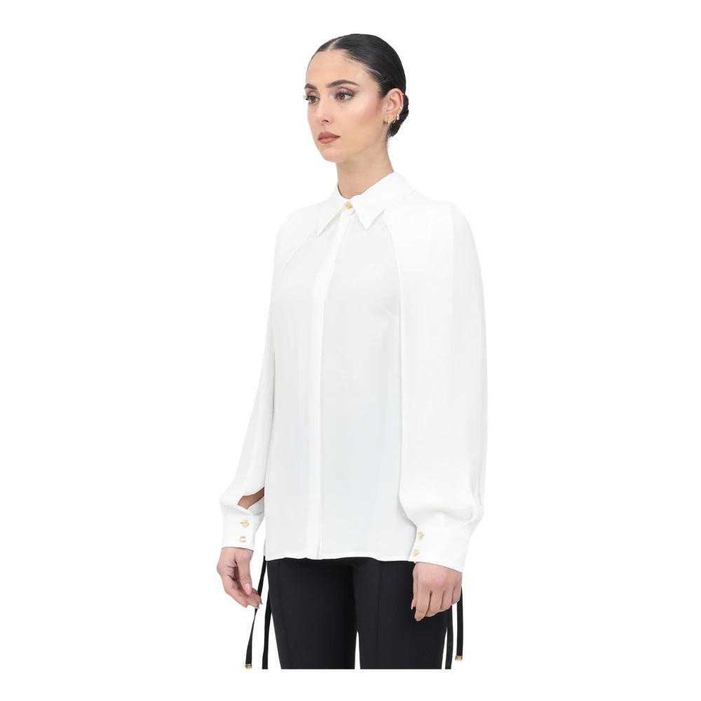 Elisabetta Franchi Verfijnde Ivoor Lange Mouwen Shirt White Dames