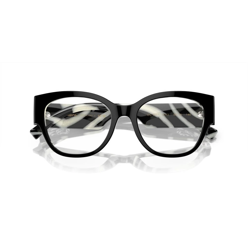 Dolce & Gabbana Zwarte dierenprint brillenmontuur Black Unisex