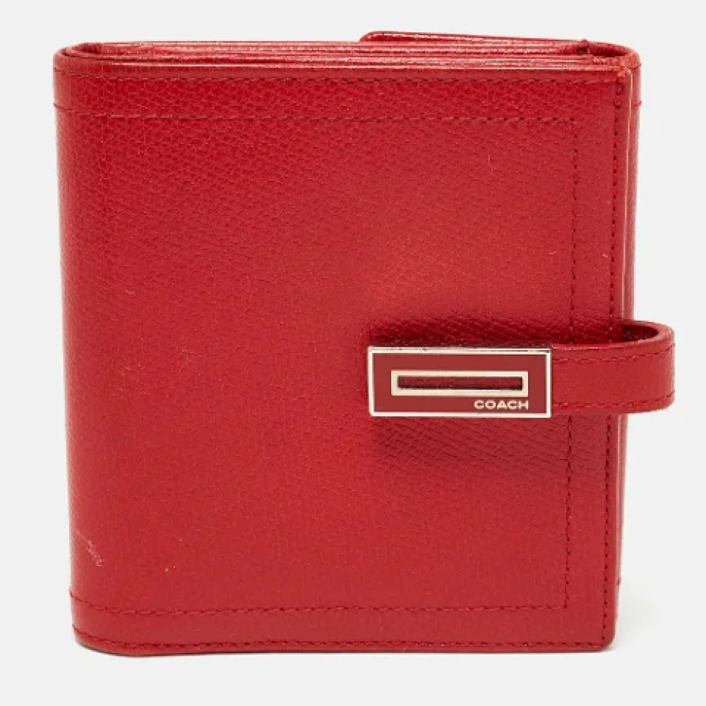 Coach Pre-owned Leather wallets Red Dames