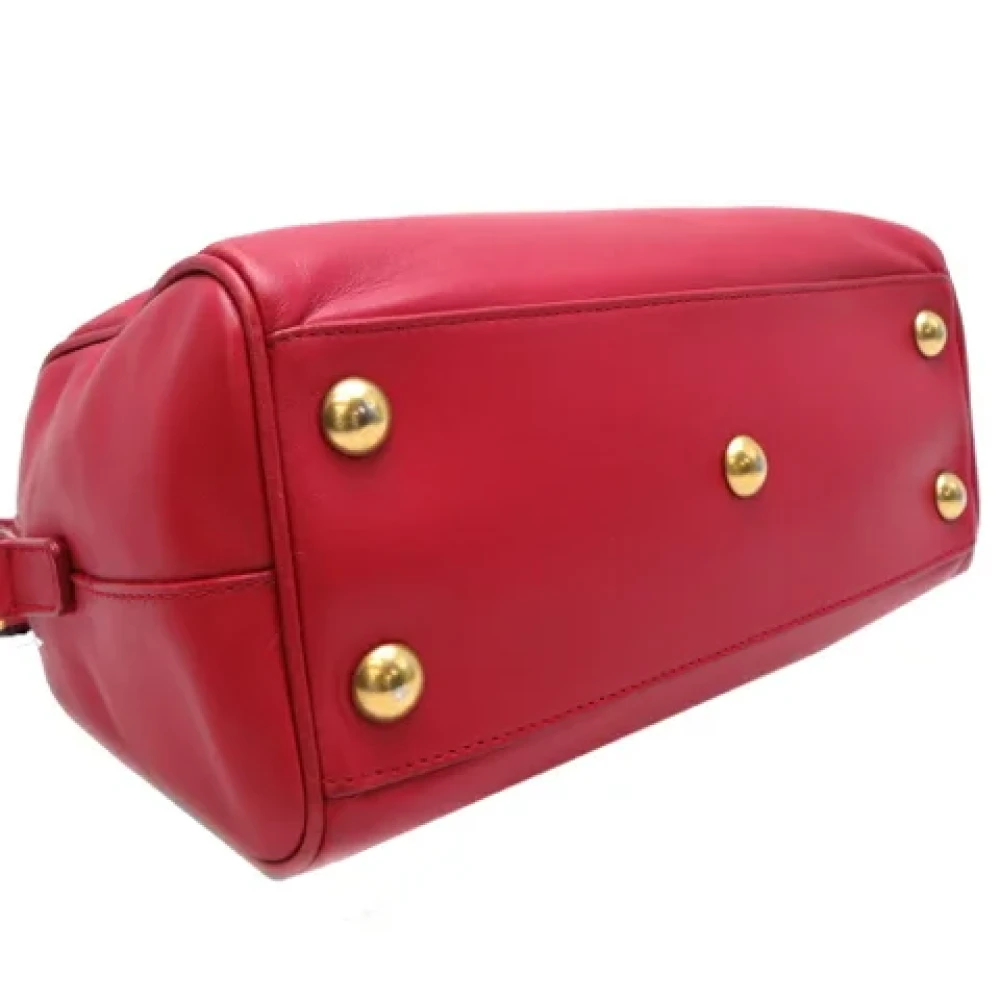 Saint Laurent Vintage Pre-owned Leather handbags Red Dames
