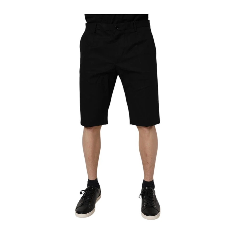 Dolce & Gabbana Men's Black Casual Shorts, 5XL, Cotton Bermuda Shorts