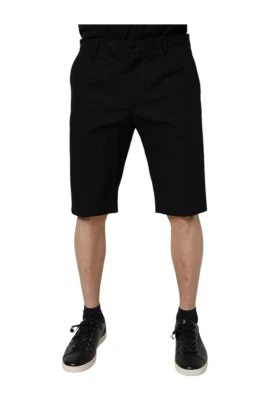 Svarta Bomull Bermuda Shorts
