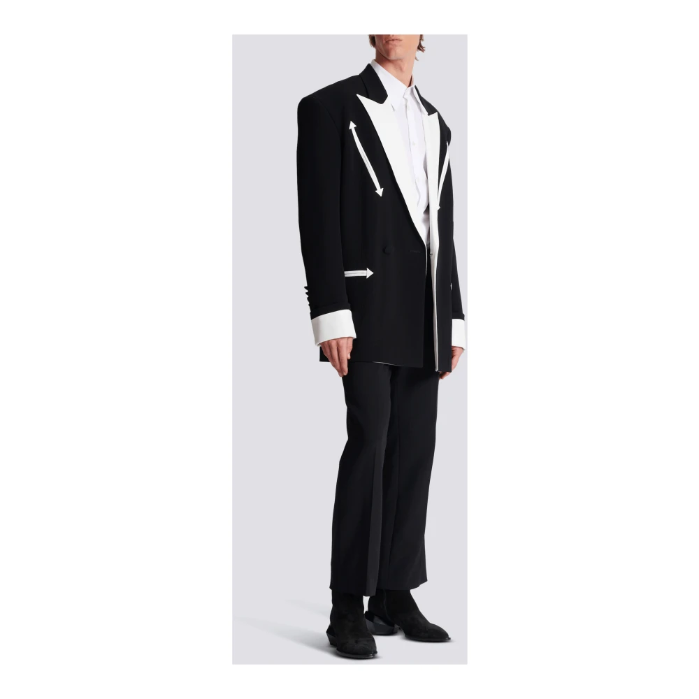 Balmain Westerse crepe blazer Black Heren