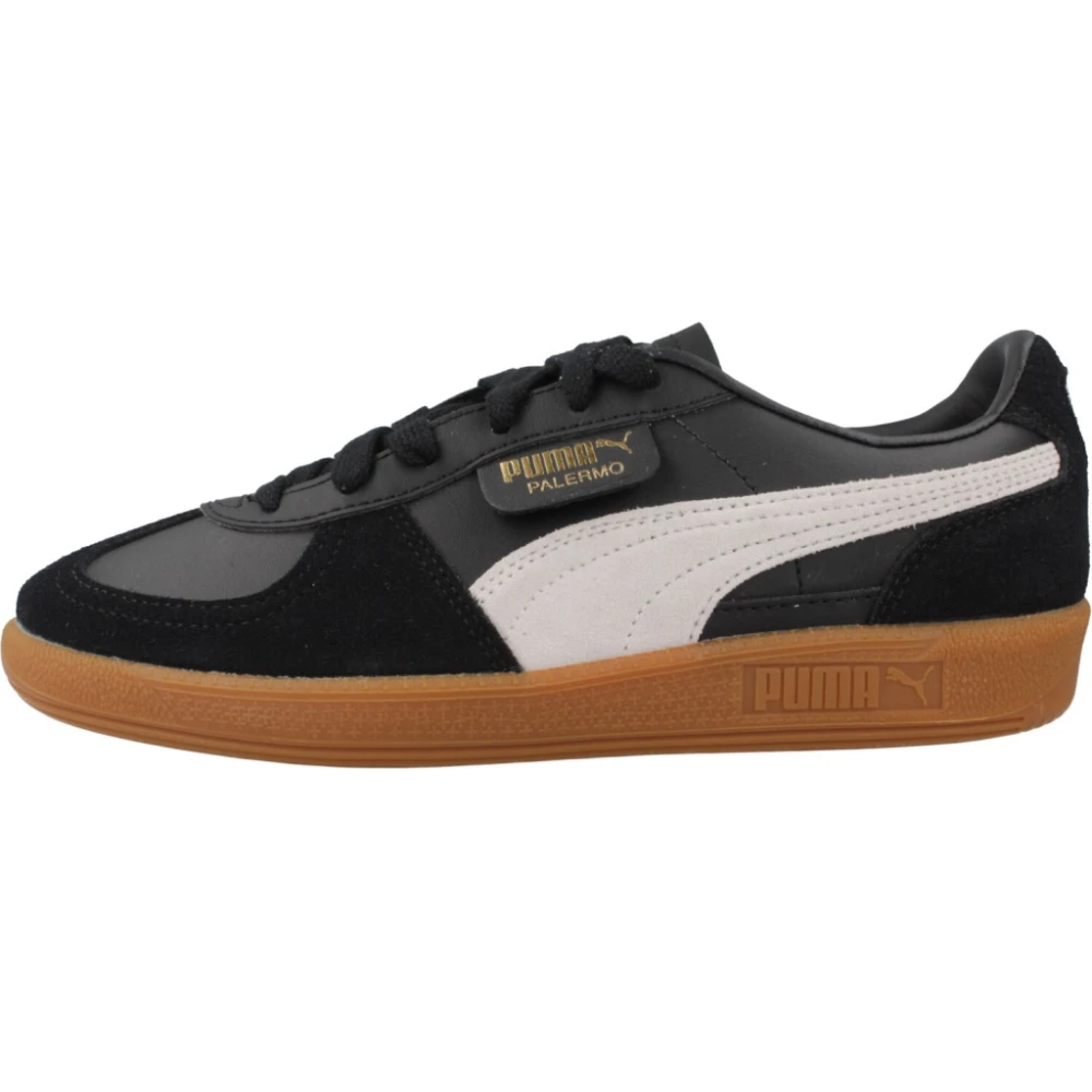 PUMA Ungdom Palermo Läder Sneakers Black, Pojke