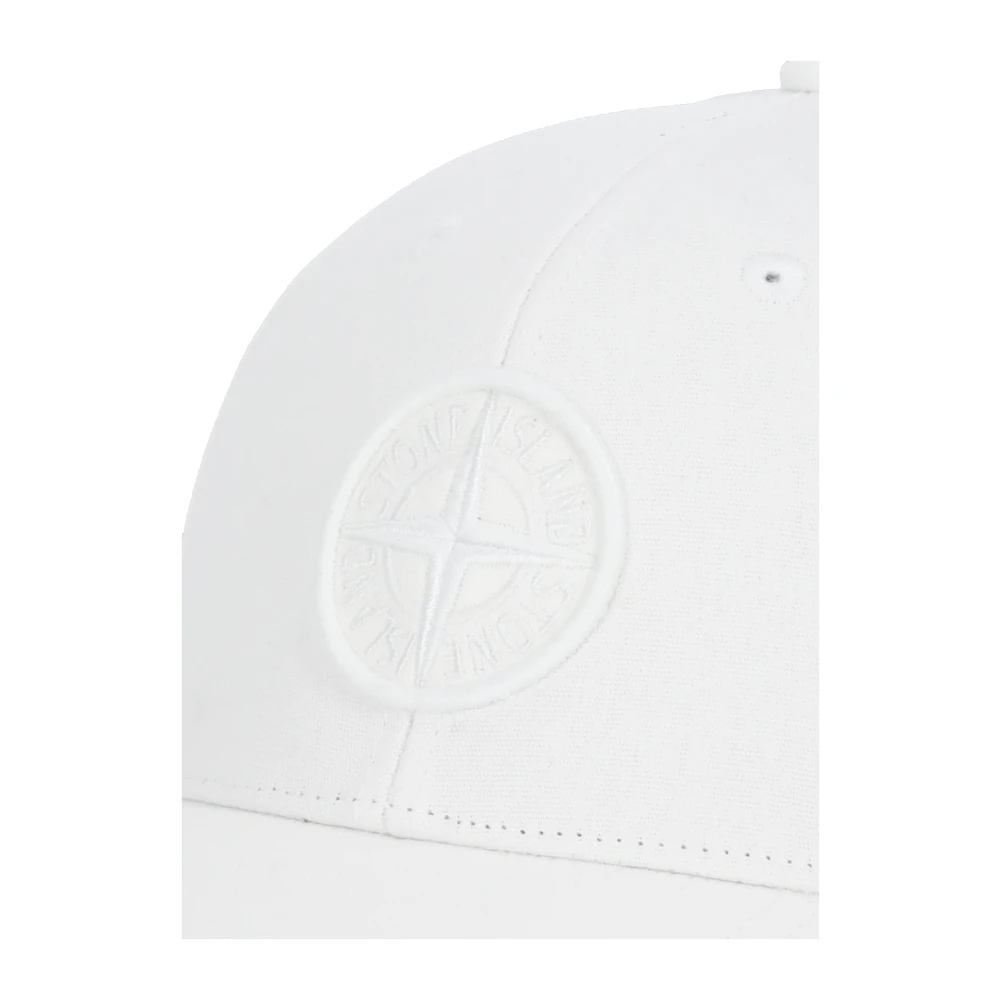 Stone Island Witte Katoenen Hoed met Klep White Heren