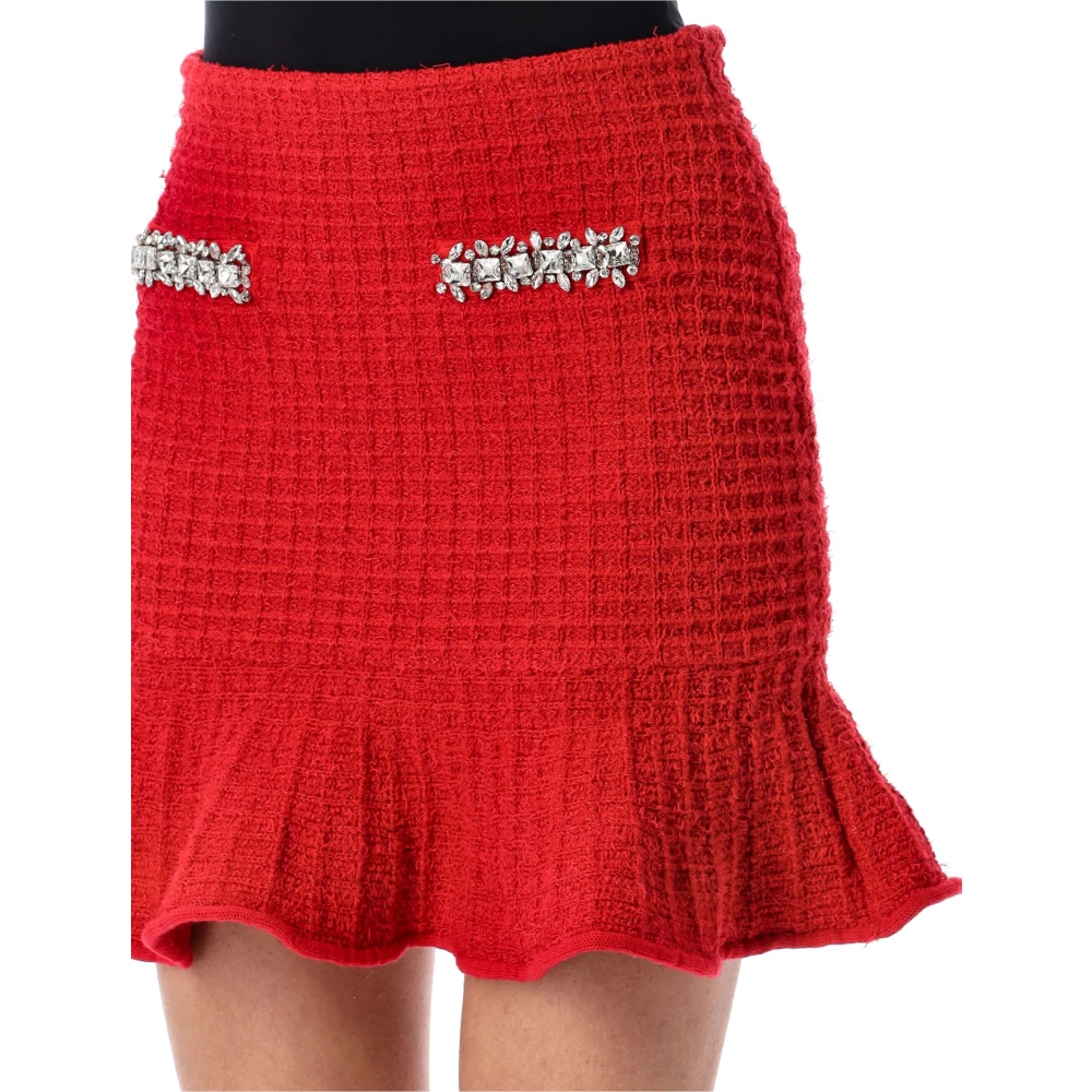 Self Portrait Comfortabele Gebreide Minirok Red Dames