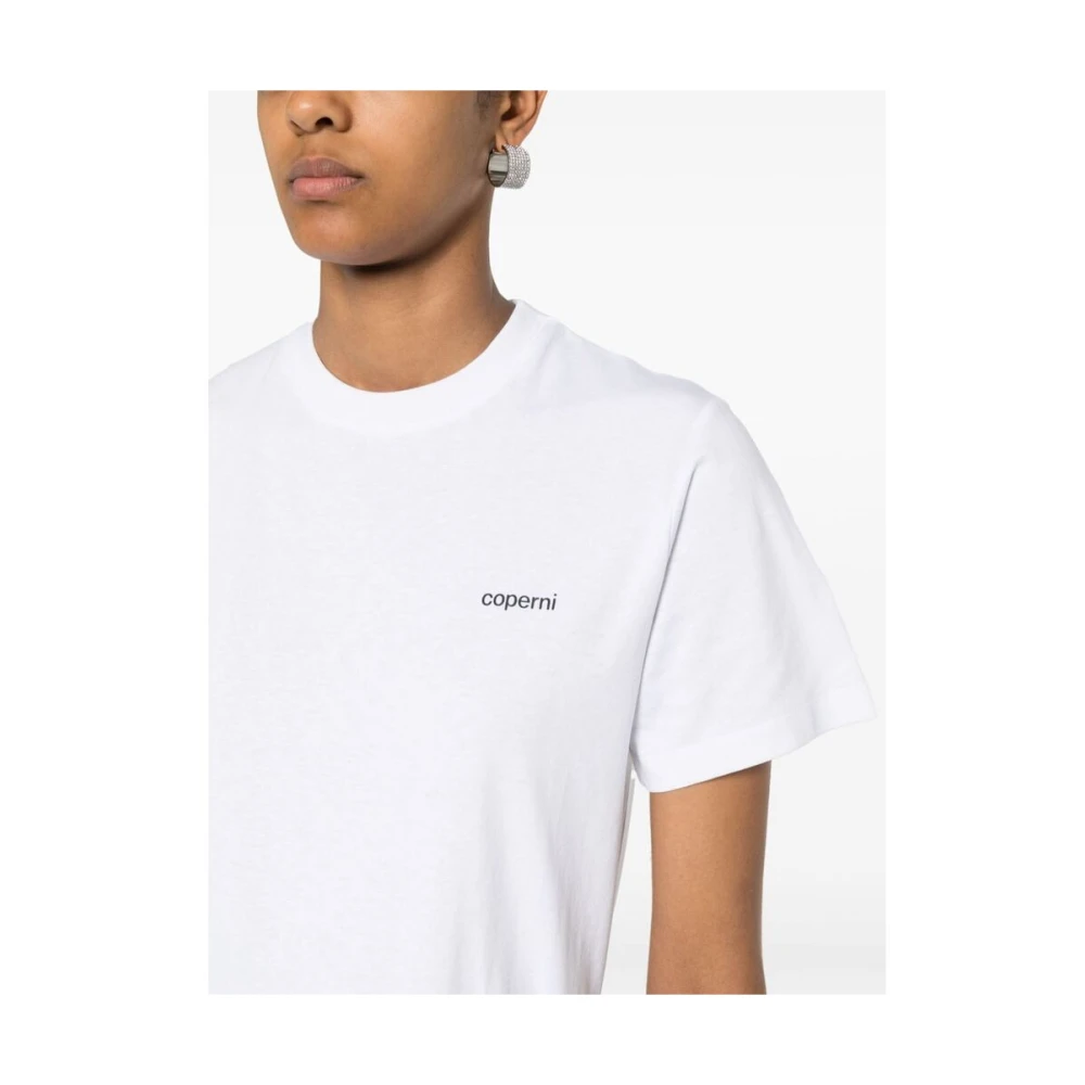 Coperni Logo Print Katoenen T-Shirt White Dames