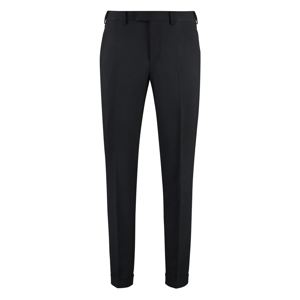 Pt Torino Men's Black Suit Trousers, 4XL, Virgin Wool Tailored Trousers