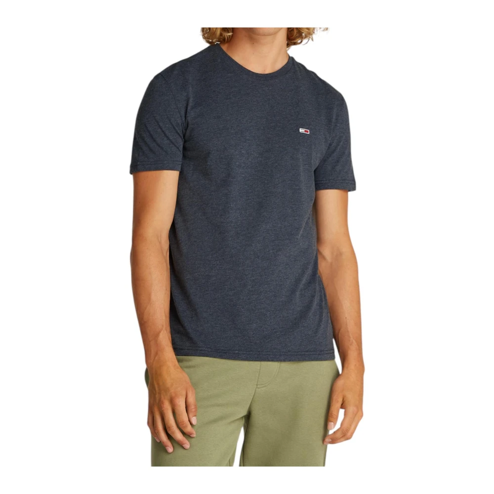 Tommy Jeans Blauw Plain Short Sleeve T-Shirt Blue Heren