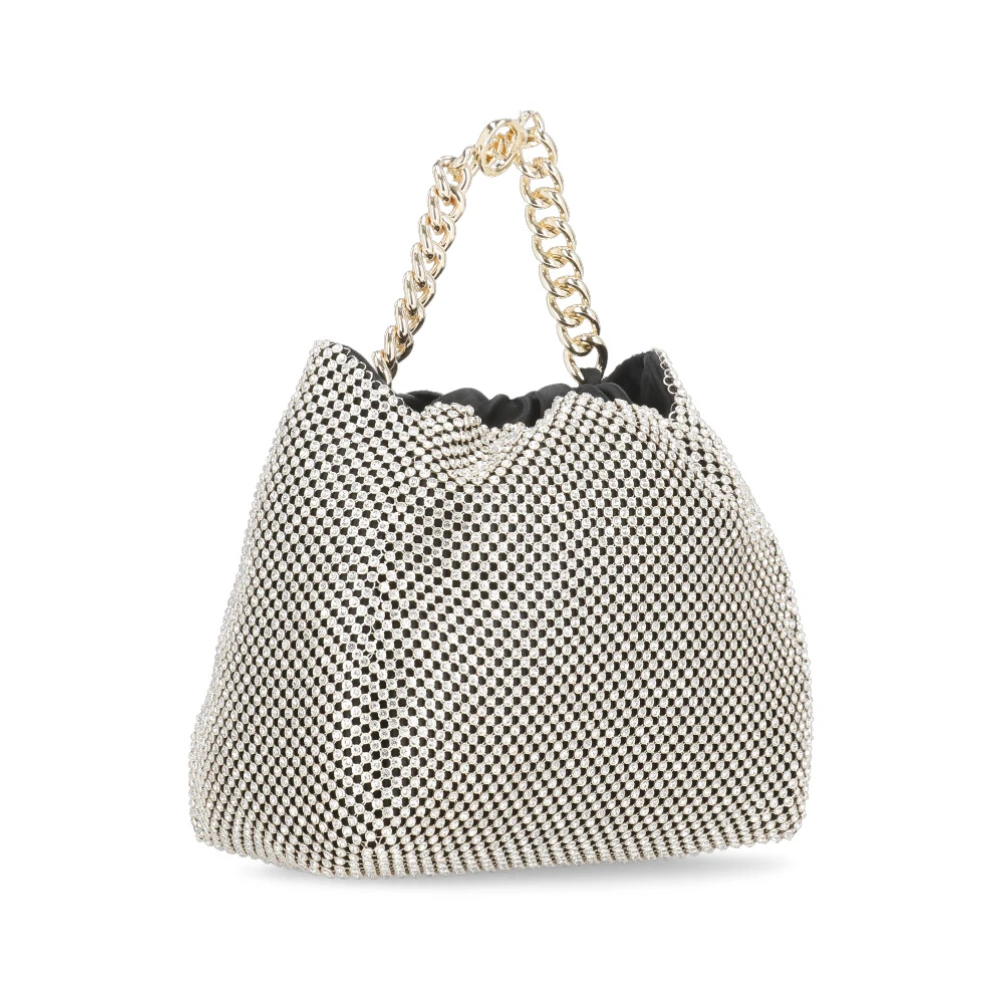 pinko Zwarte Handtas met Kettinghandvat en Strass-details Black Dames