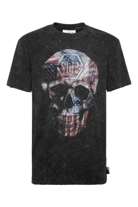 Round Neck T-Shirt Skull America