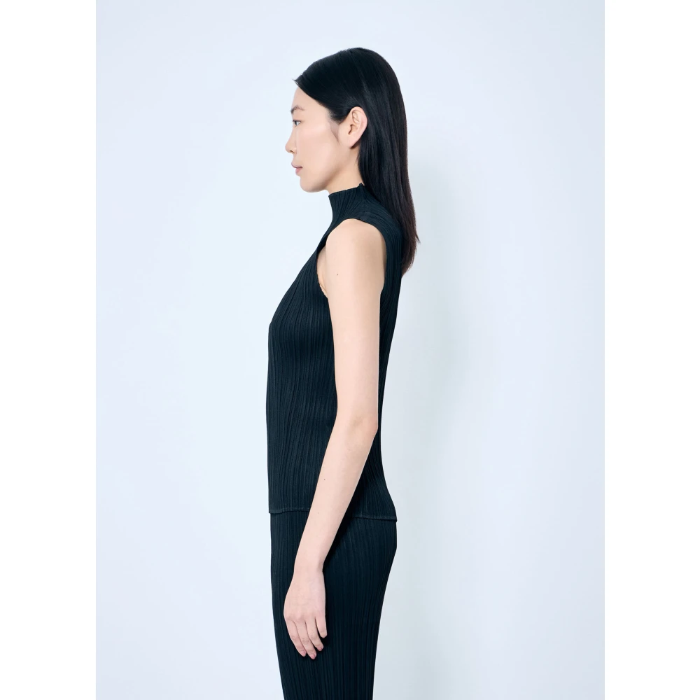 Issey Miyake Geplooide tanktop Black Dames