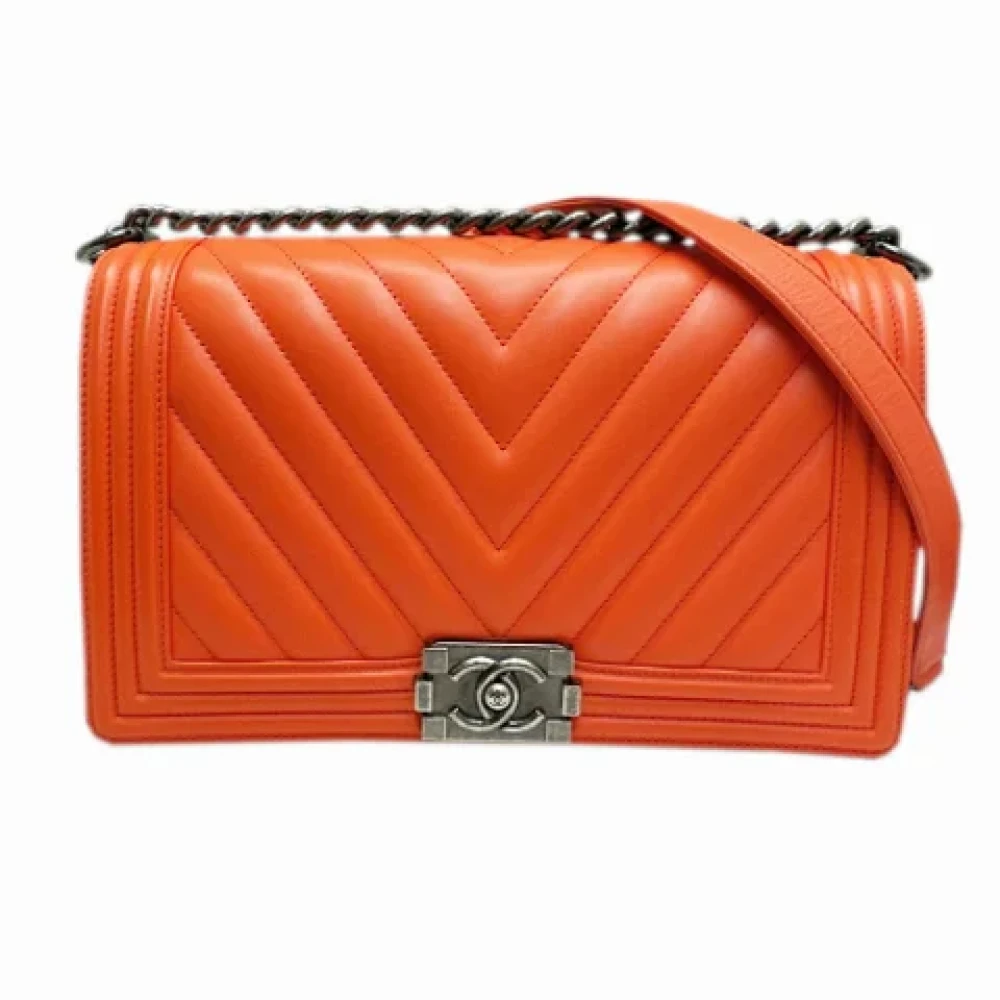 Chanel Vintage Pre-owned Leather chanel-bags Orange Dames
